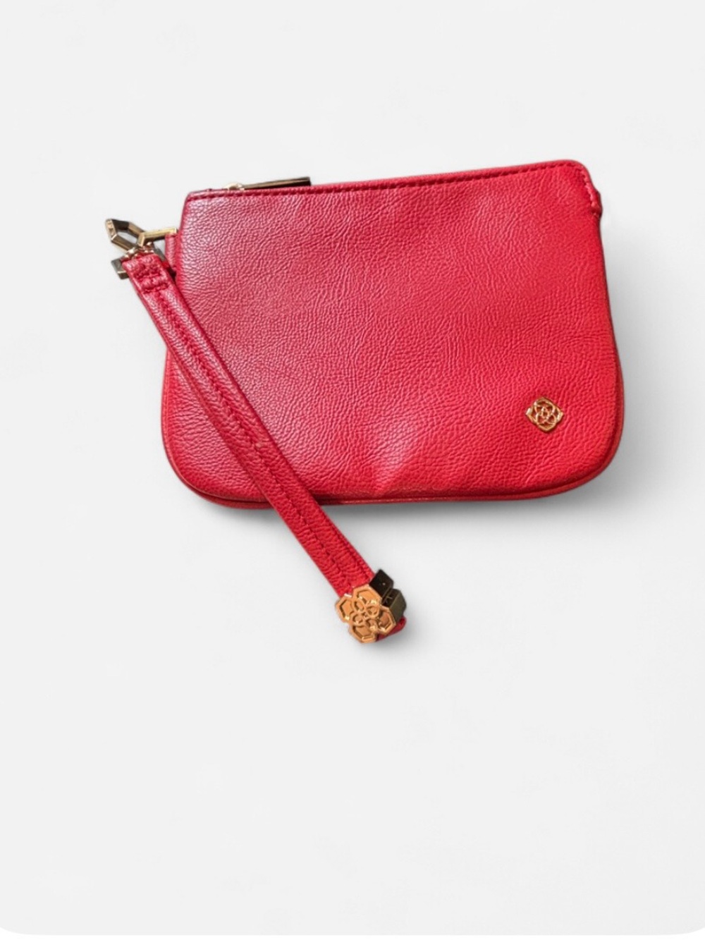 Kendra Scott Red Leather Wristlet with Gold Logo